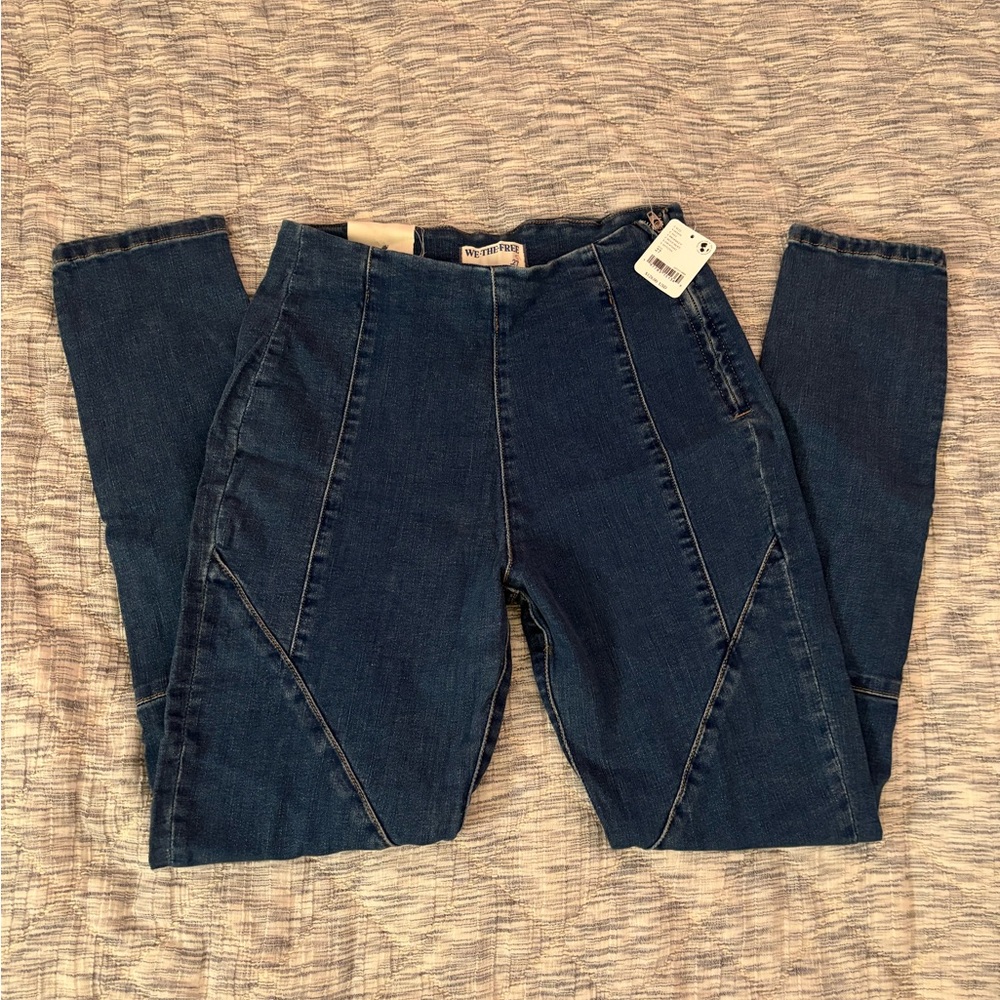 Free People Bella Moto Mid Rise Skinny Sz 27 NWT | We The Free Skinny Jeans NEW-